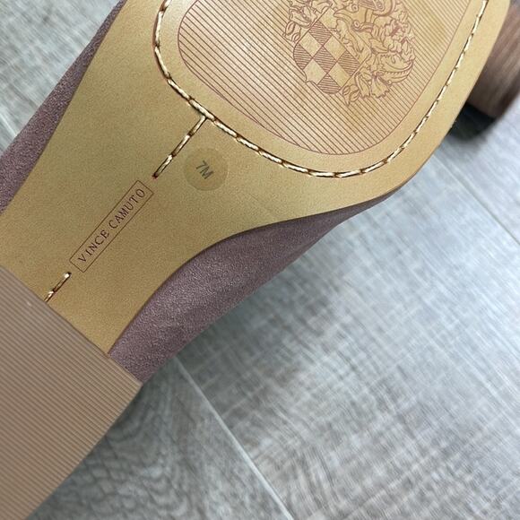 VINCE CAMUTO Mauve Suede Open Toe Strappy Heels Women’s - Picture 3 of 13